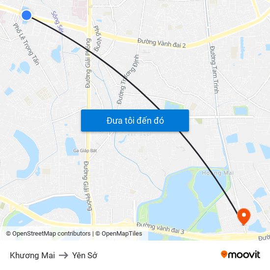 Khương Mai to Yên Sở map
