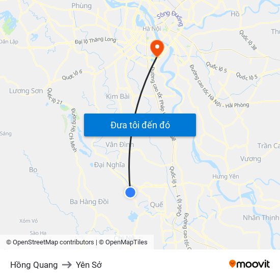 Hồng Quang to Yên Sở map