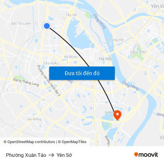 Phường Xuân Tảo to Yên Sở map