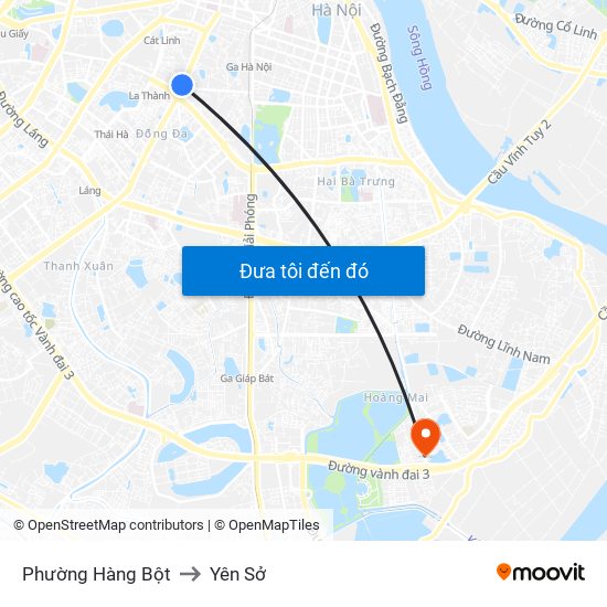 Phường Hàng Bột to Yên Sở map