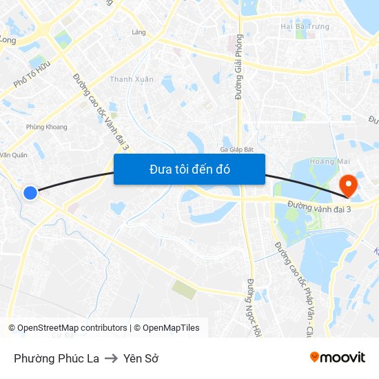 Phường Phúc La to Yên Sở map