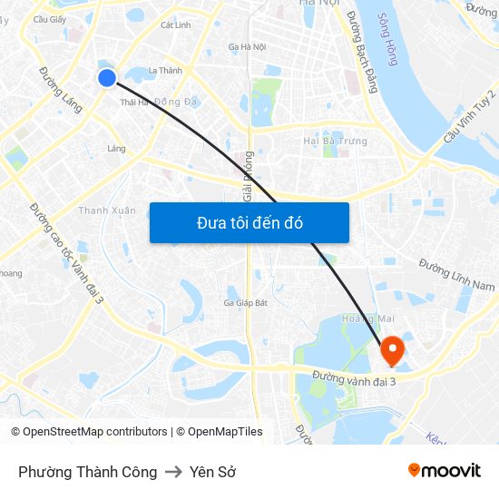 Phường Thành Công to Yên Sở map