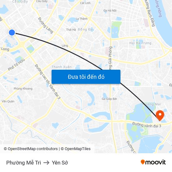 Phường Mễ Trì to Yên Sở map