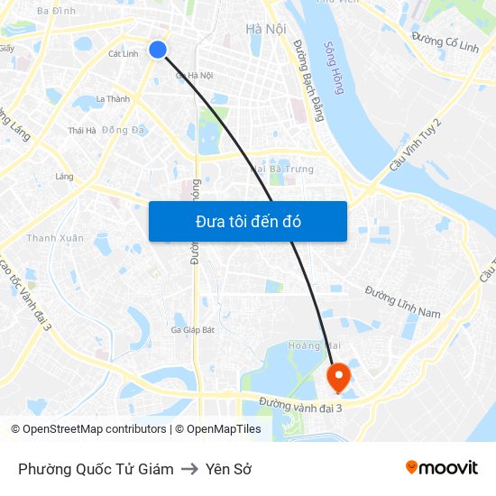 Phường Quốc Tử Giám to Yên Sở map