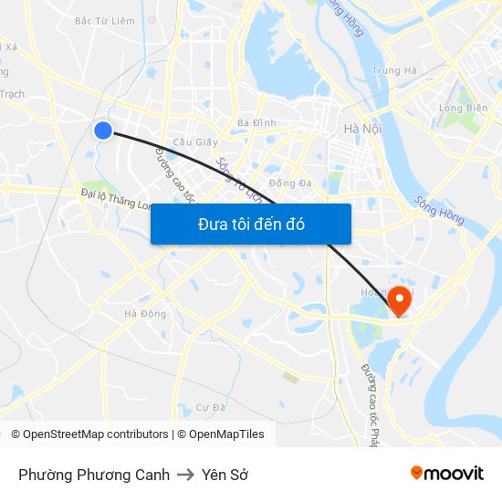 Phường Phương Canh to Yên Sở map