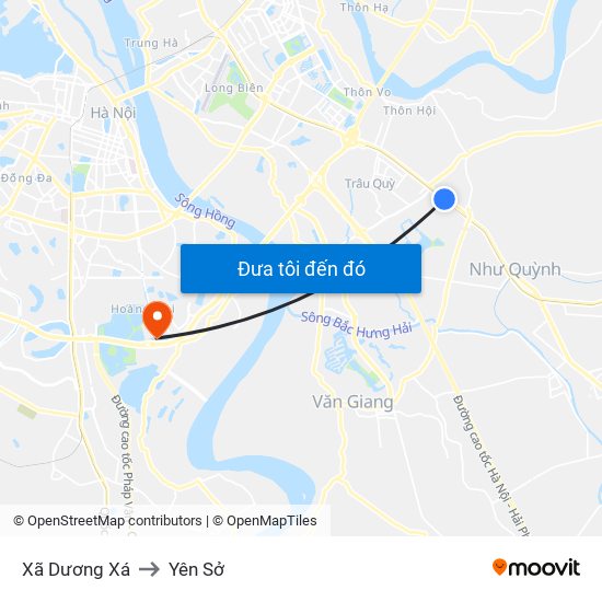 Xã Dương Xá to Yên Sở map