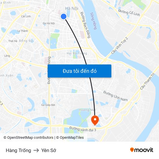 Hàng Trống to Yên Sở map