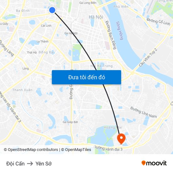 Đội Cấn to Yên Sở map