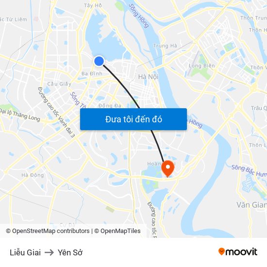 Liễu Giai to Yên Sở map