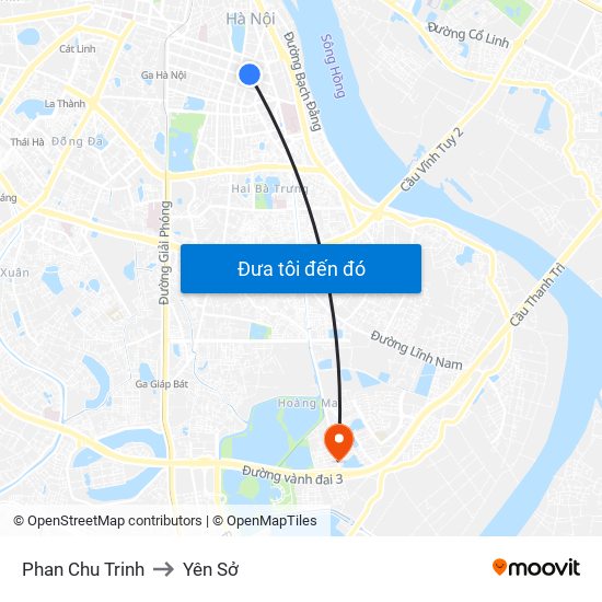 Phan Chu Trinh to Yên Sở map