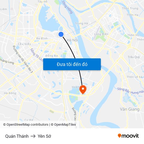 Quán Thánh to Yên Sở map