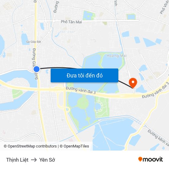 Thịnh Liệt to Yên Sở map