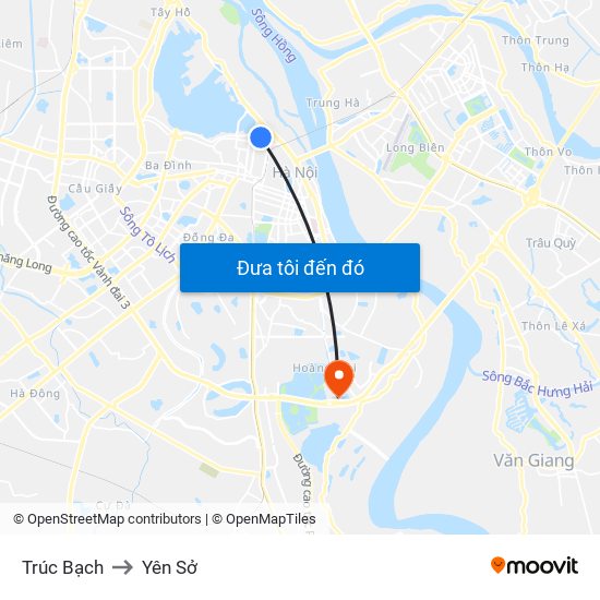 Trúc Bạch to Yên Sở map