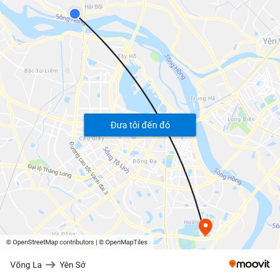 Võng La to Yên Sở map