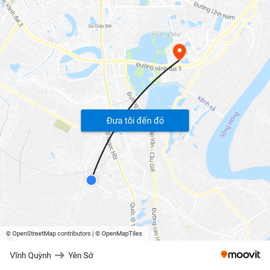Vĩnh Quỳnh to Yên Sở map