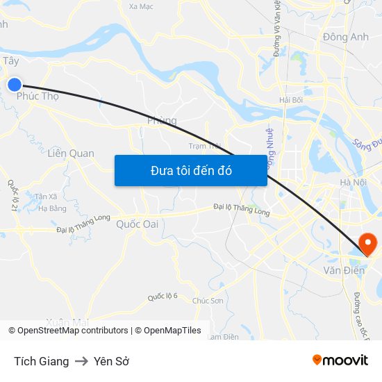 Tích Giang to Yên Sở map