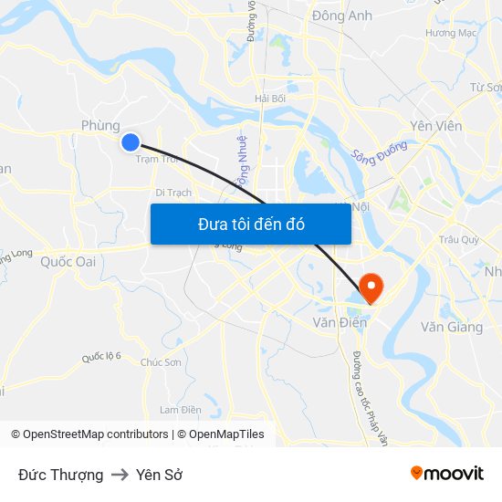 Đức Thượng to Yên Sở map