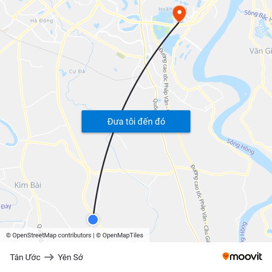 Tân Ước to Yên Sở map