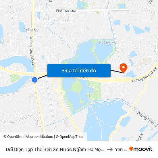 Đối Diện Tập Thể Bến Xe Nước Ngầm Hà Nội - Ngọc Hồi to Yên Sở map