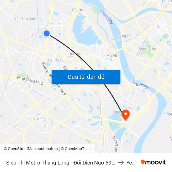 Siêu Thị Metro Thăng Long - Đối Diện Ngõ 599 Phạm Văn Đồng to Yên Sở map