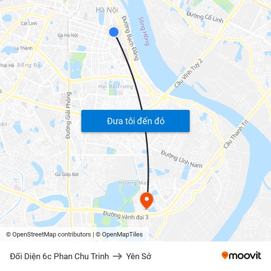 Đối Diện 6c Phan Chu Trinh to Yên Sở map