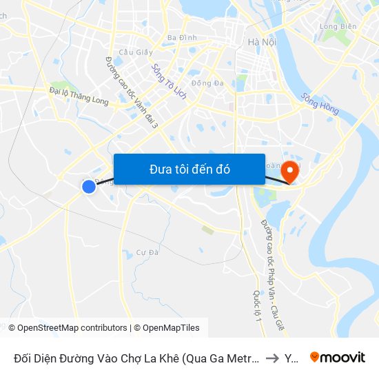 Đối Diện Đường Vào Chợ La Khê (Qua Ga Metro La Khê) - 405 Quang Trung (Hà Đông) to Yên Sở map