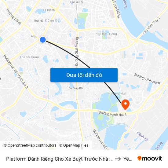 Platform Dành Riêng Cho Xe Buýt Trước Nhà 604 Trường Chinh to Yên Sở map