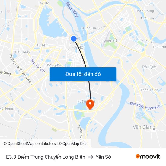 E3.3 Điểm Trung Chuyển Long Biên to Yên Sở map