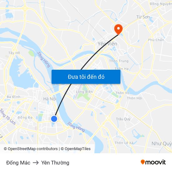 Đống Mác to Yên Thường map