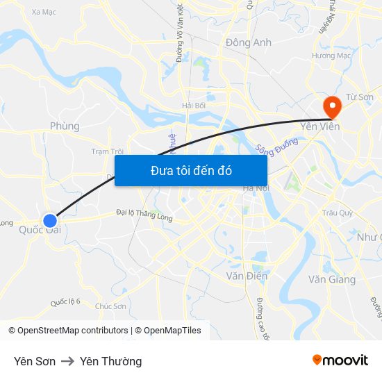 Yên Sơn to Yên Thường map
