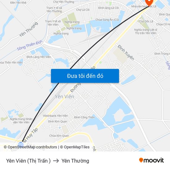 Yên Viên (Thị Trấn ) to Yên Thường map