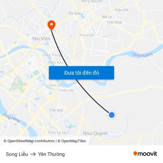 Song Liễu to Yên Thường map