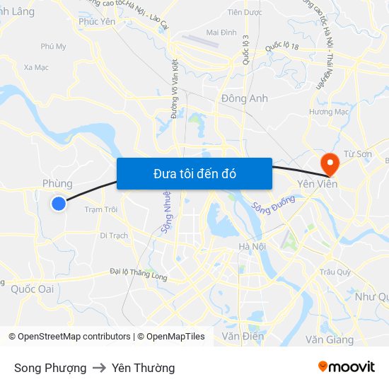 Song Phượng to Yên Thường map