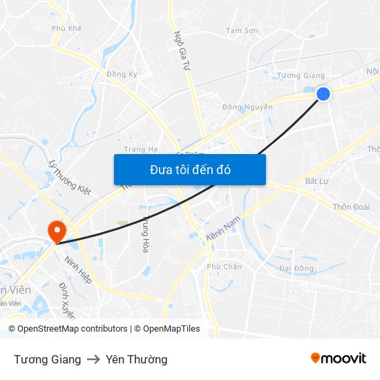 Tương Giang to Yên Thường map