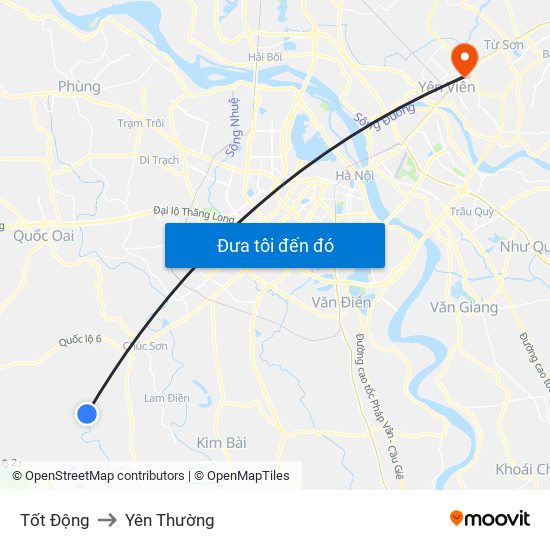 Tốt Động to Yên Thường map