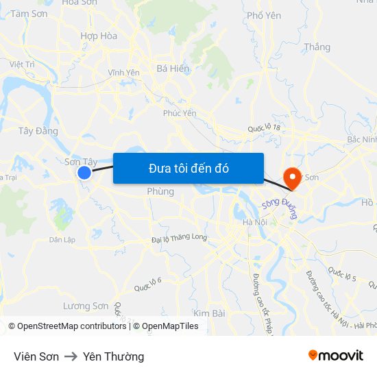 Viên Sơn to Yên Thường map