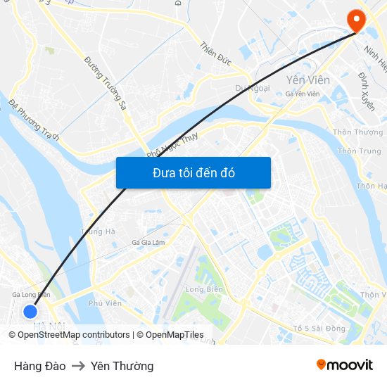 Hàng Đào to Yên Thường map