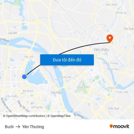 Bưởi to Yên Thường map
