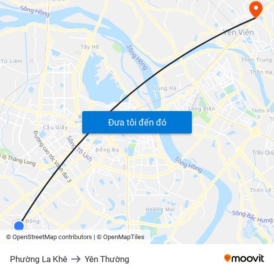 Phường La Khê to Yên Thường map