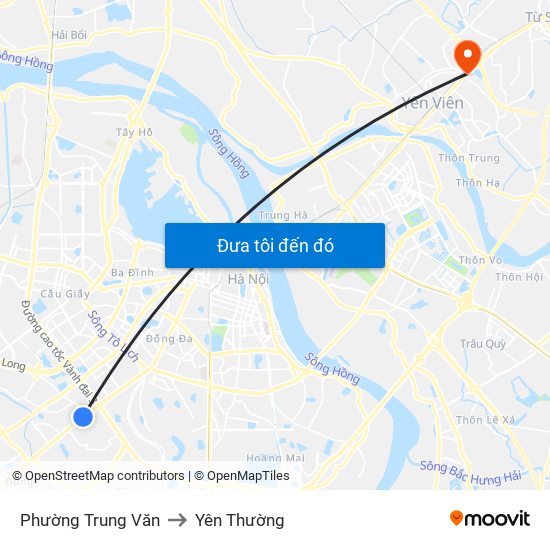 Phường Trung Văn to Yên Thường map
