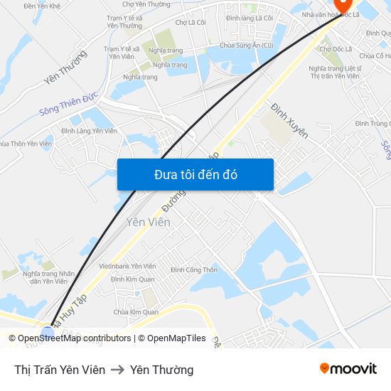 Thị Trấn Yên Viên to Yên Thường map