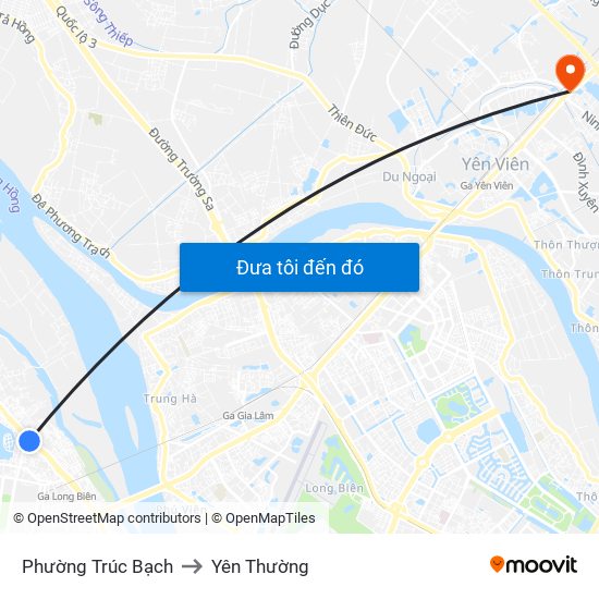 Phường Trúc Bạch to Yên Thường map