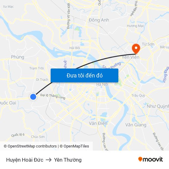 Huyện Hoài Đức to Yên Thường map