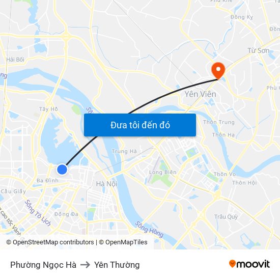 Phường Ngọc Hà to Yên Thường map