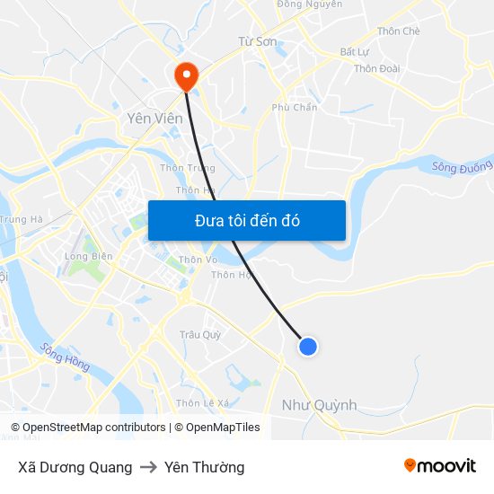 Xã Dương Quang to Yên Thường map