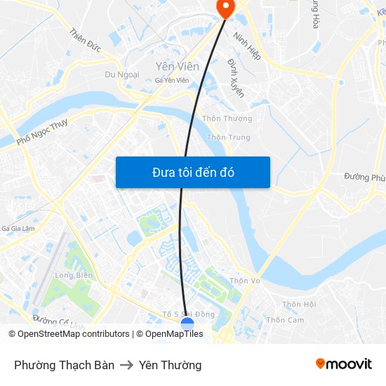 Phường Thạch Bàn to Yên Thường map