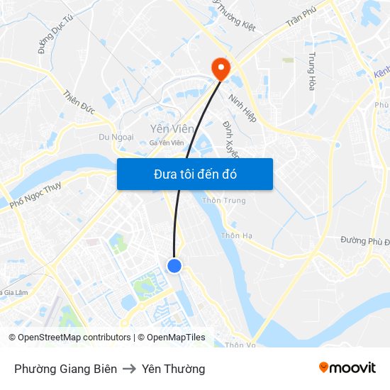 Phường Giang Biên to Yên Thường map