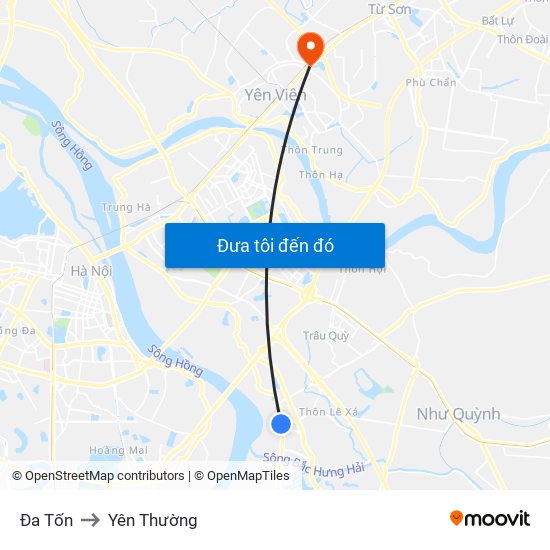 Đa Tốn to Yên Thường map