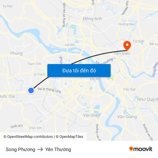 Song Phương to Yên Thường map