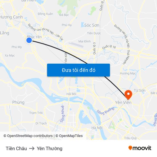 Tiền Châu to Yên Thường map